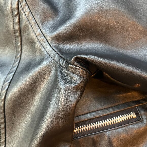 Ashley By 26 Intl Outerwear Faux Leather Jacket Women's M Biker Motorcycle Studs - Picture 10 of 10